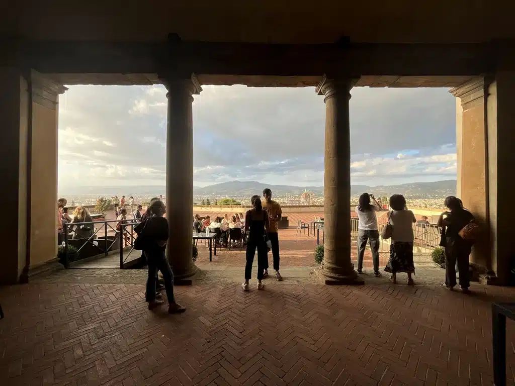 View of Florence from Forte Belvedere at sunset in October
