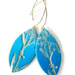 Blue skies and flowers statement earrings with gold hook2
