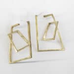 frame earrings gold bronze