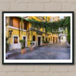Mock up blank poster picture frame on brick wall.