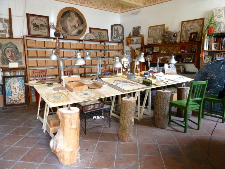 mosaic-making class in Rome