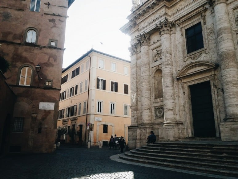 The view of Via Giulia from Piazza dell'Oro
