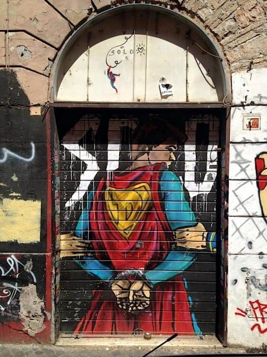 street art in san lorenzo neighbourhood rome