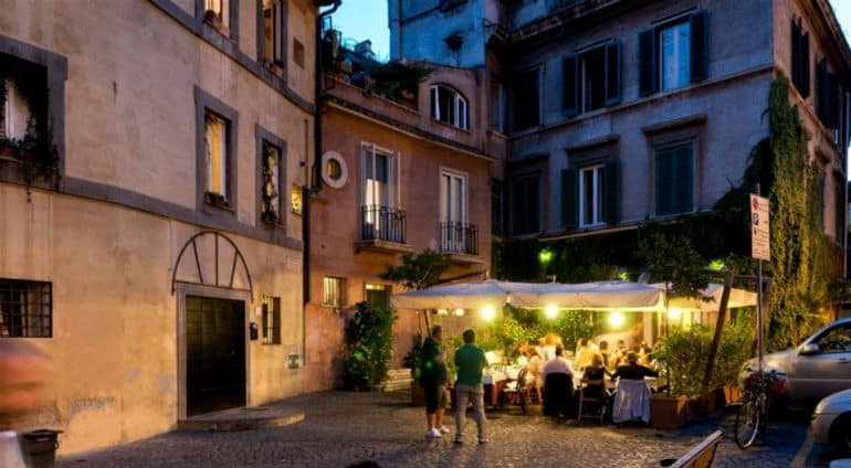 Restaurants, trattories and bakeries in Trastevere