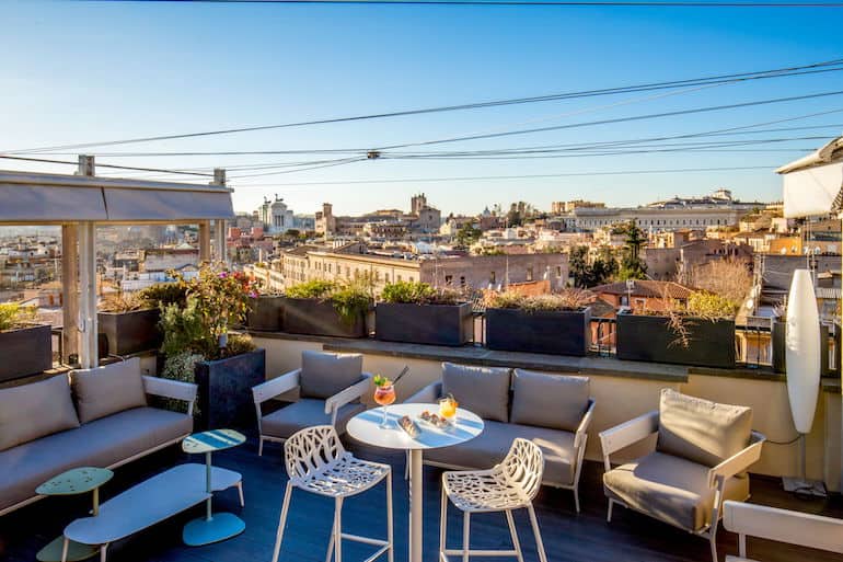The Tiziano Terrace Rooftop Bar at Rome's Monti Palace Hotel