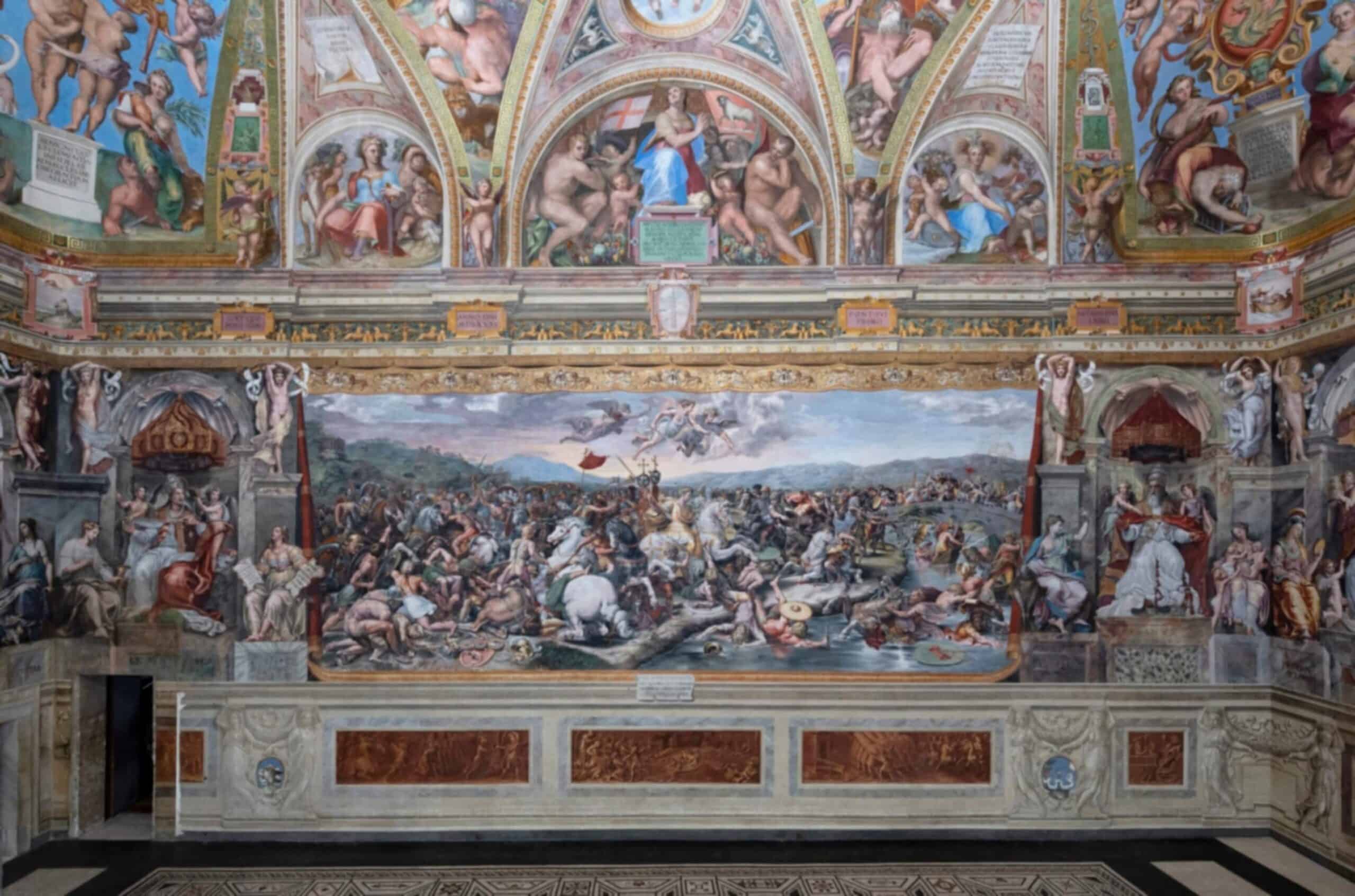 Sala di Costantino - Battaglia di Ponte Milvio, dopo il restauro