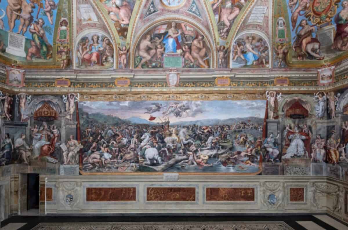 Sala di Costantino - Battaglia di Ponte Milvio, dopo il restauro