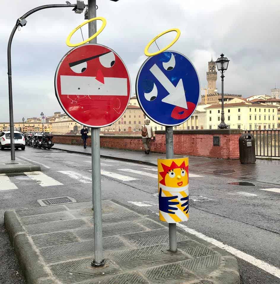 Clet street art florence