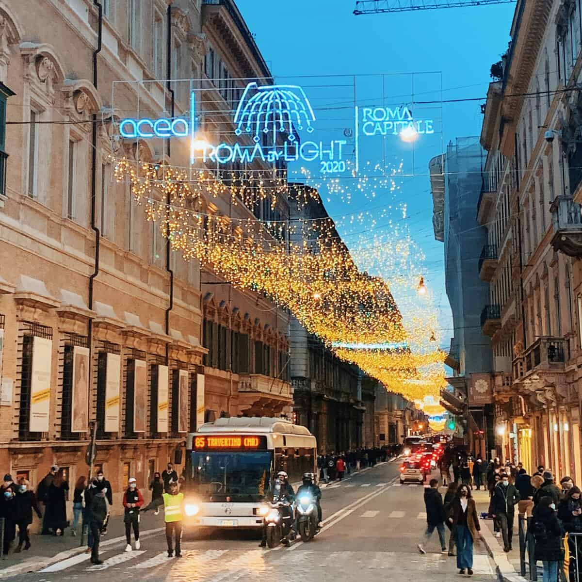 Luci natale via del corso 2020