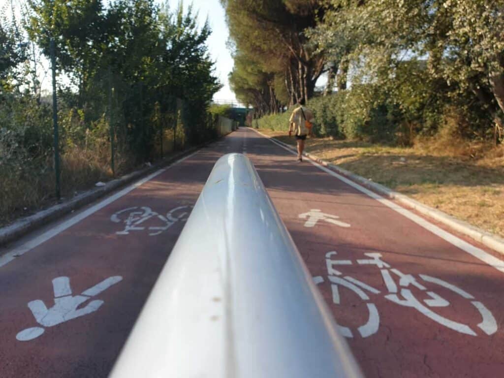 Cycling lane, Castel Giubileo start
