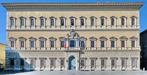 the facade of Palazzo Farnese in Rome