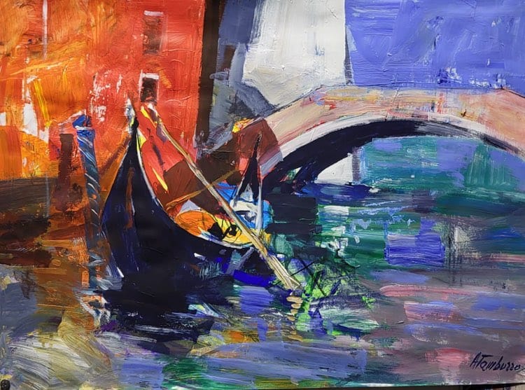 Antonio Tamburro - Venezia, acrilico su carta, 50x70 cm