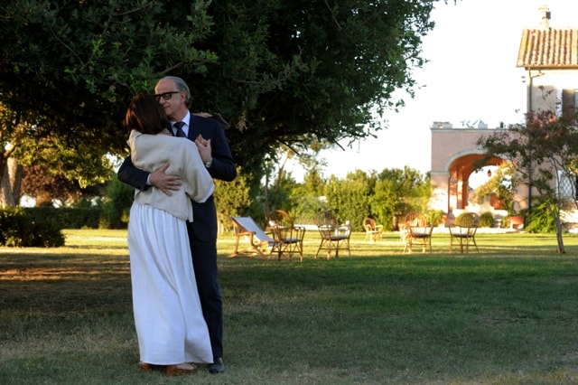 SET DEL FILM "LA GRANDE BELLEZZA" DI PAOLO SORRENTINO.NELLA FOTO TONI SERVILLO E GALATEA RANZI.FOTO DI GIANNI FIORITO