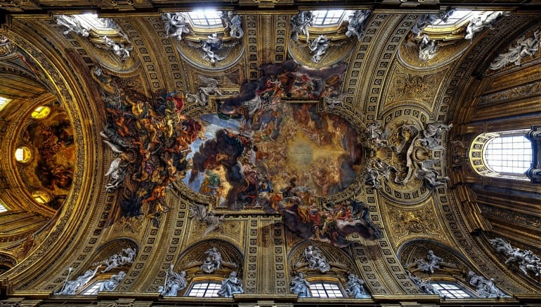 frescos at the Chiesa del Gesu in Rome