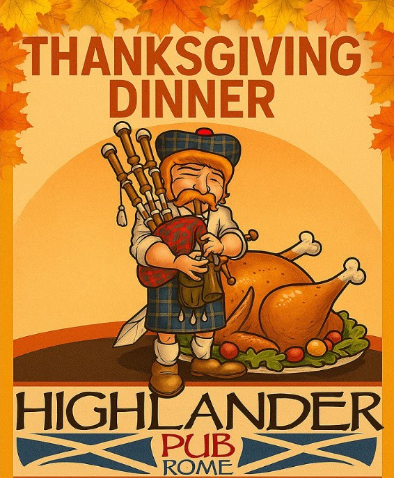 highlander pub thanksgiving rome