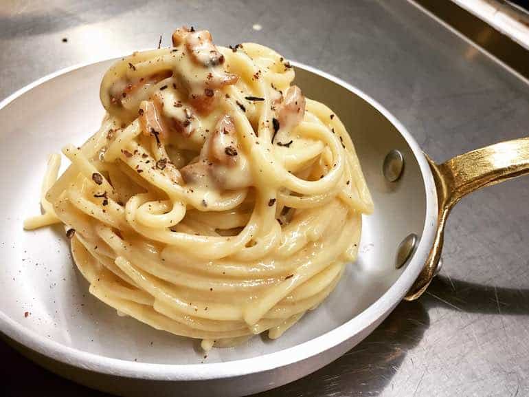 Carbonara at Eggs restaurant