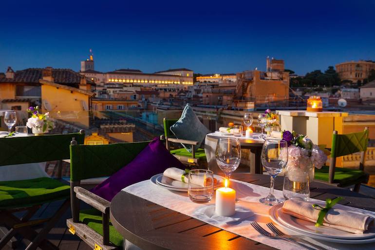 Singer Palace Hotel's Rooftop Restaurant and Bar in Rome