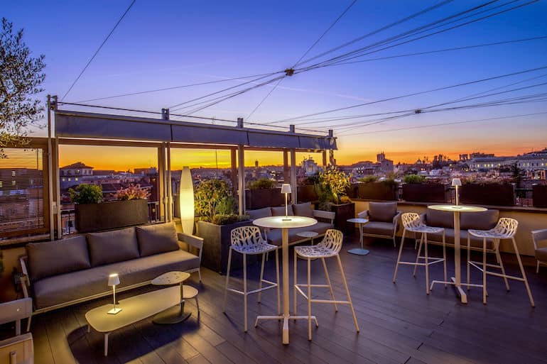 The Tiziano Terrace Rooftop Bar at Rome's Monti Palace Hotel