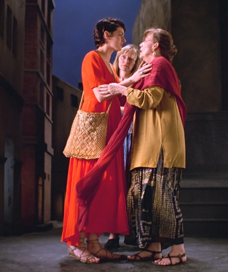Bill Viola's The Greeting, a video installation inspired by Pontormo's Visitation