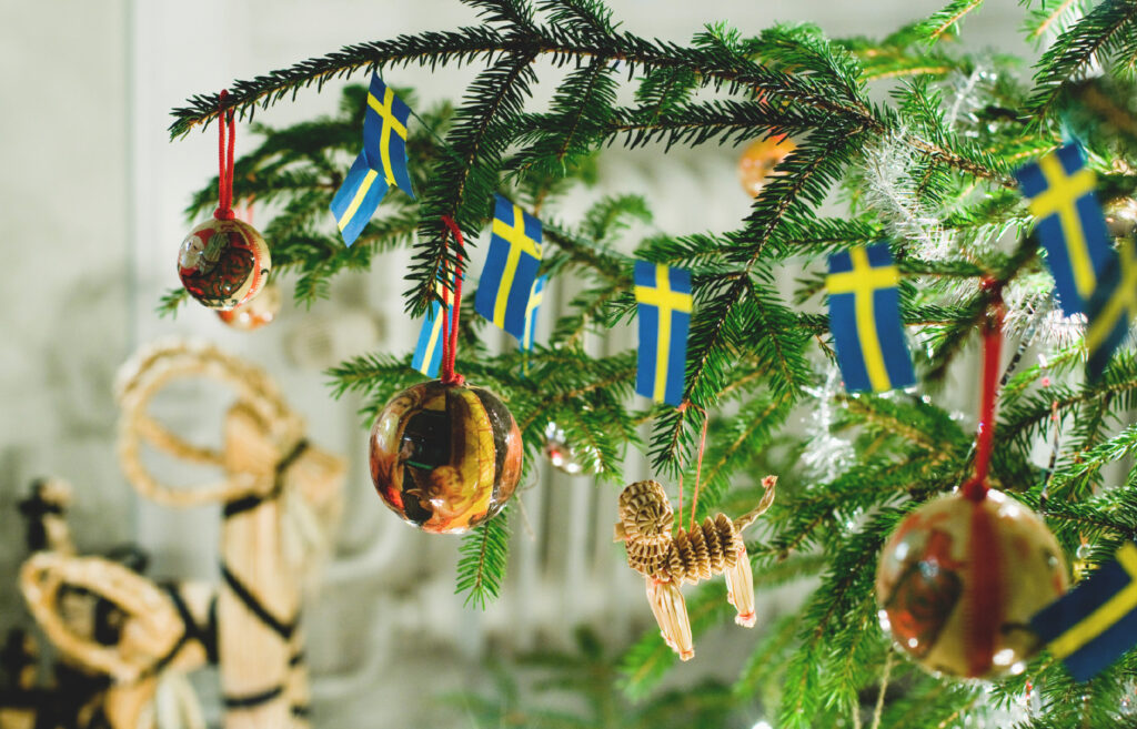 Christmas market decorations at the Church of Sweden in Rome