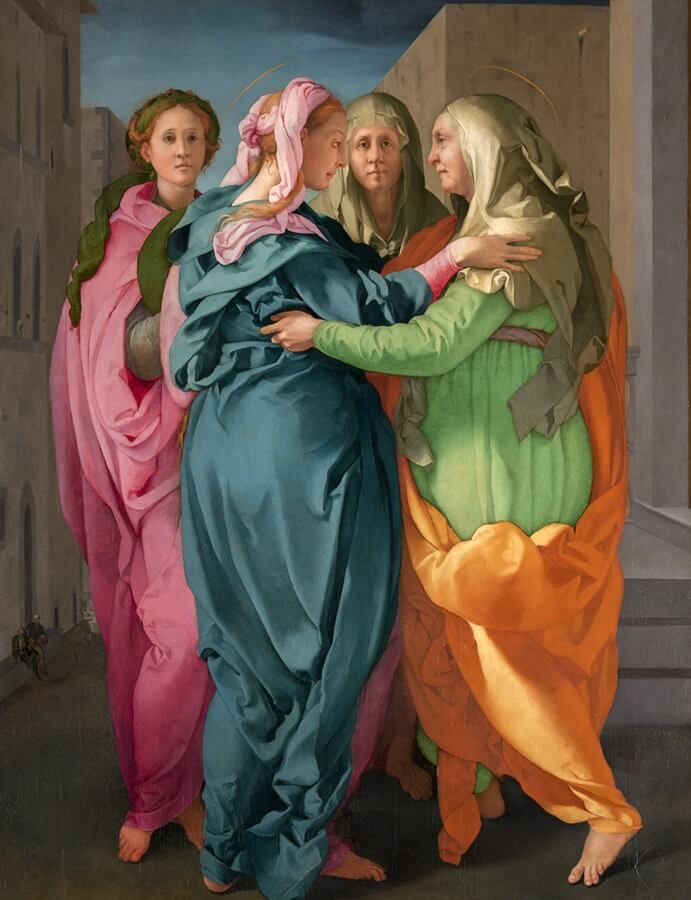 Pontormo's Visitation from Carmignano, showing Mary and Elizabeth