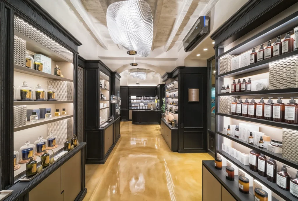 Interior of Campomarzio70 niche perfumery on Via di Campo Marzio in Rome